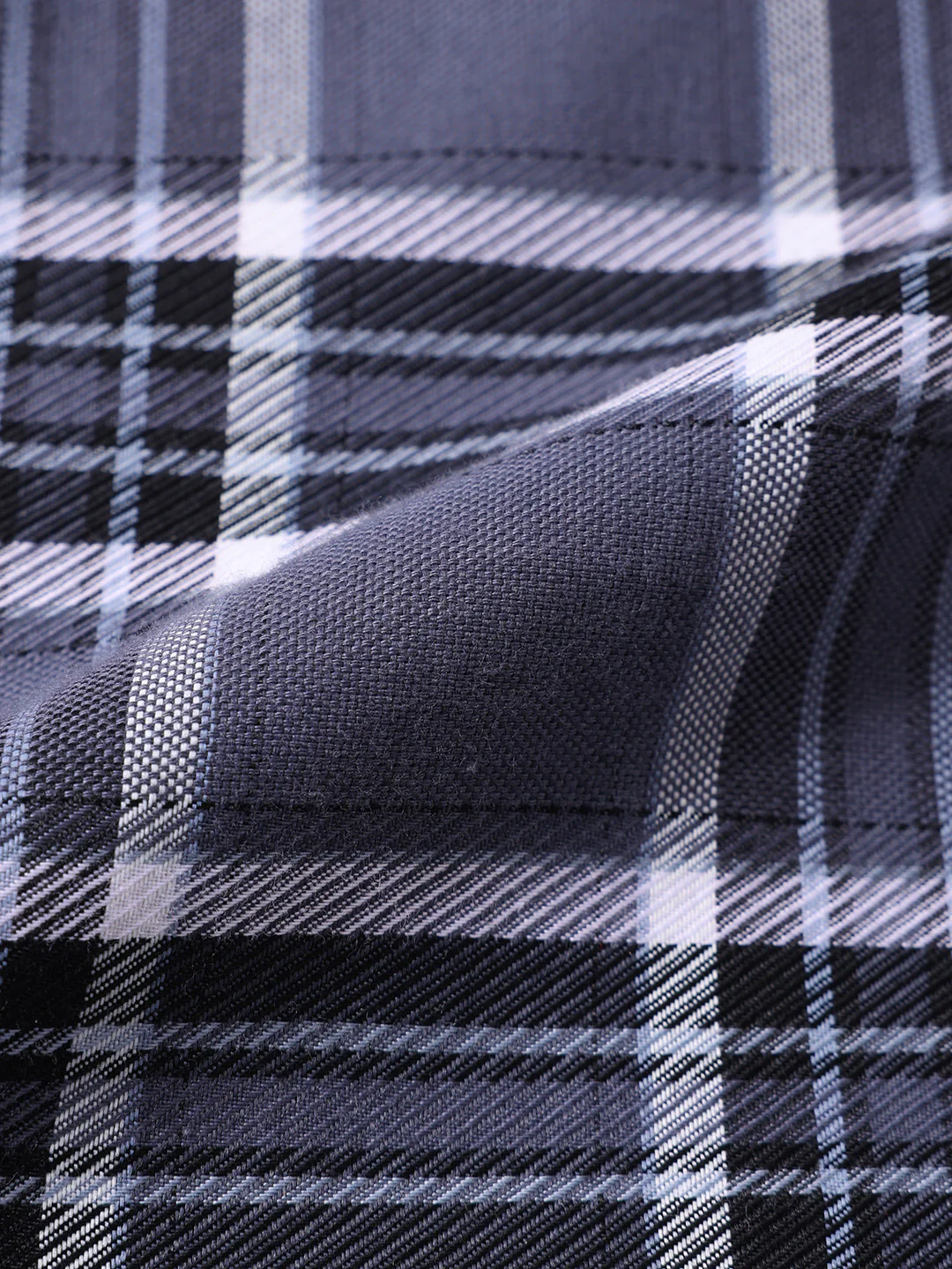 Men's Grey Slim Fit Checkered Casual Shirts - Image 6