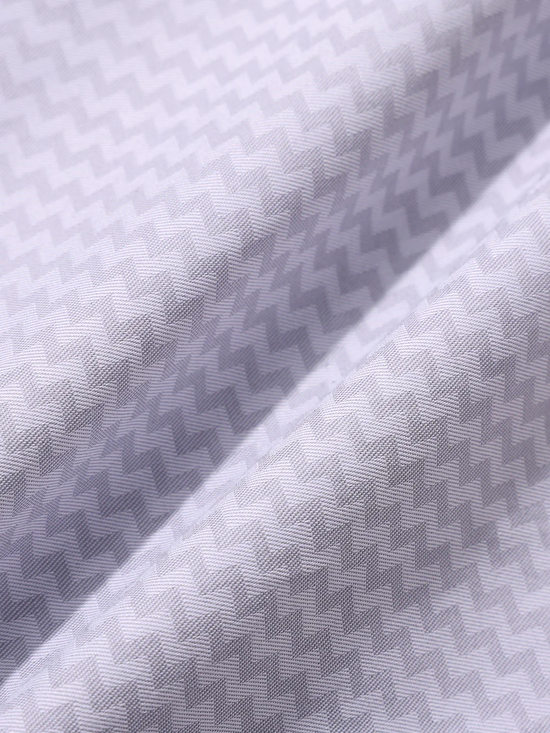 Men's Grey Slim Fit Geometric Print Formal Shirt - Image 7