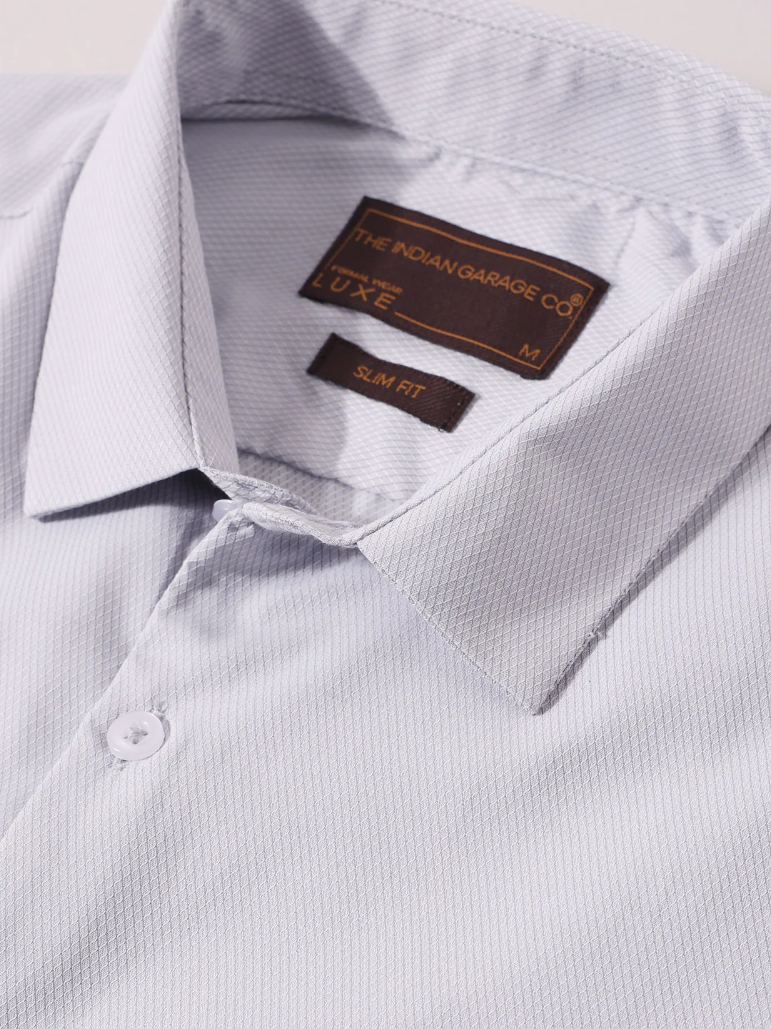 Men's Grey Slim Fit Geometric Print Formal Shirt - Image 6