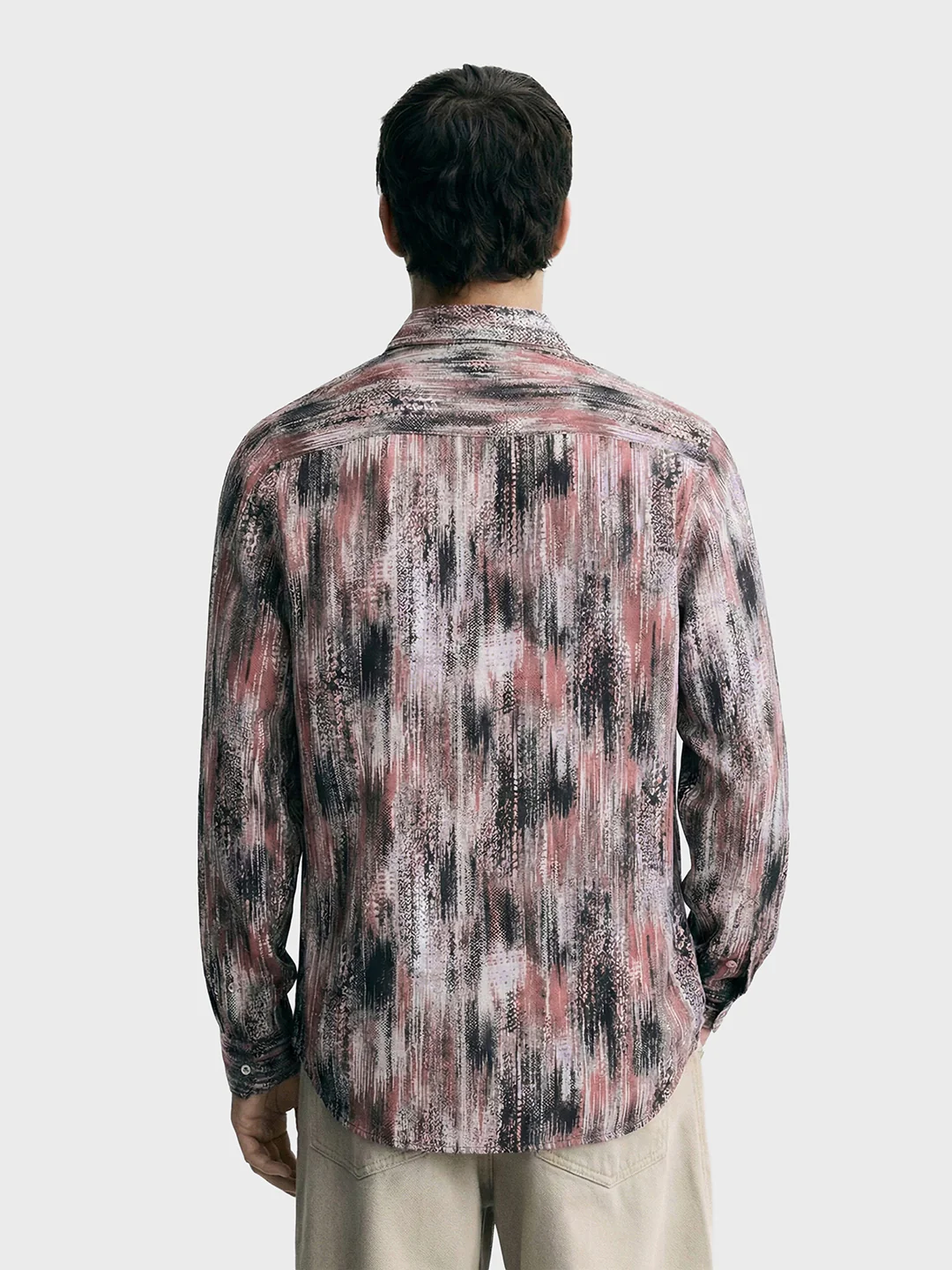 Men's Grey Slim Fit Party Wear Printed Shirt - Image 2