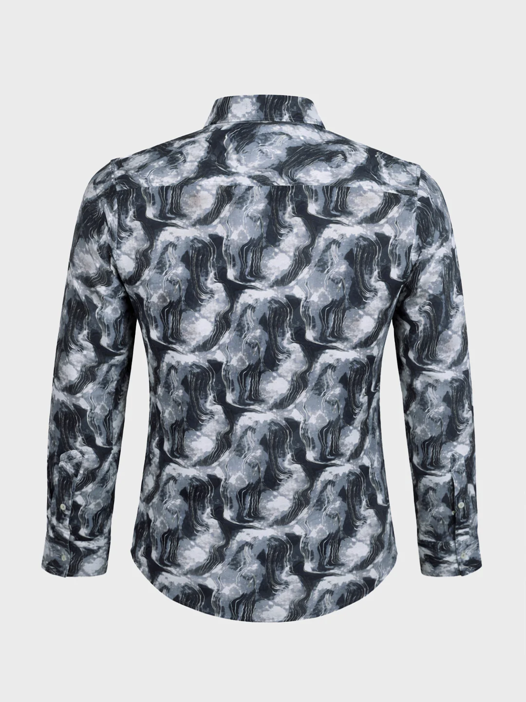 Men's Grey Slim Fit Party Wear Printed Shirt - Image 7