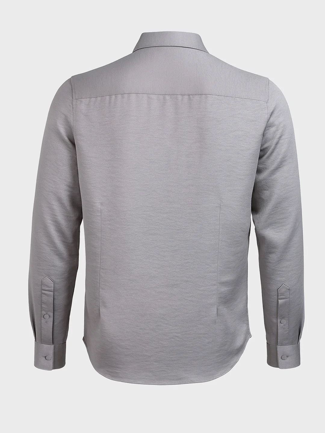 Men's Grey Slim Fit Party Wear Solid Shirt - Image 5