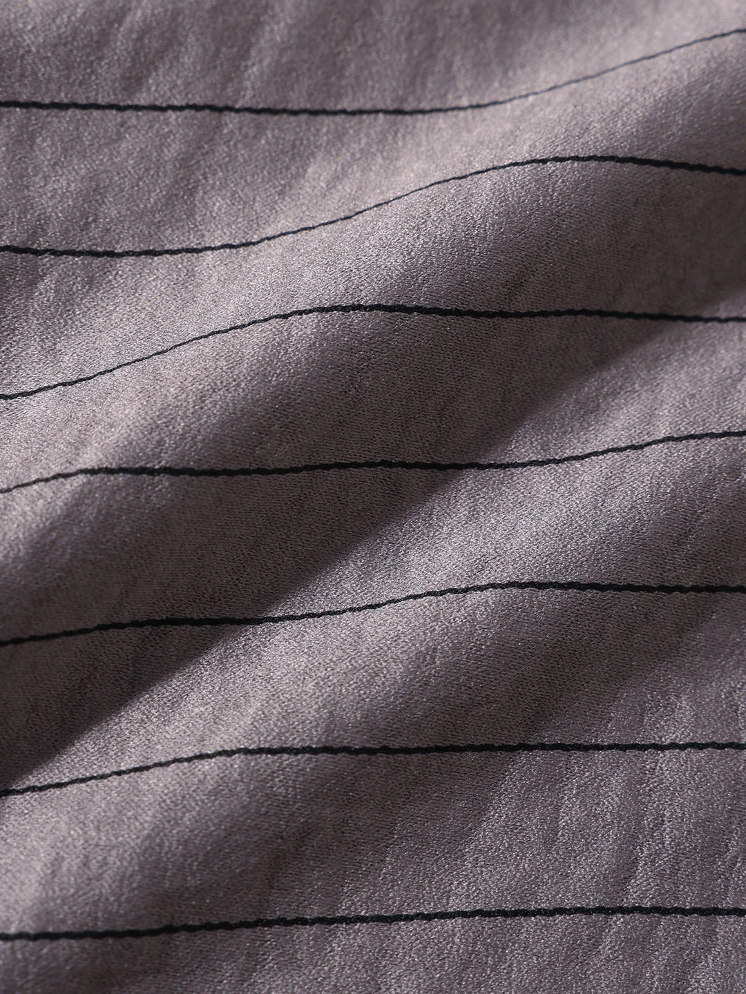 Men's Grey Slim Fit Party Wear Striped Shirt - Image 6
