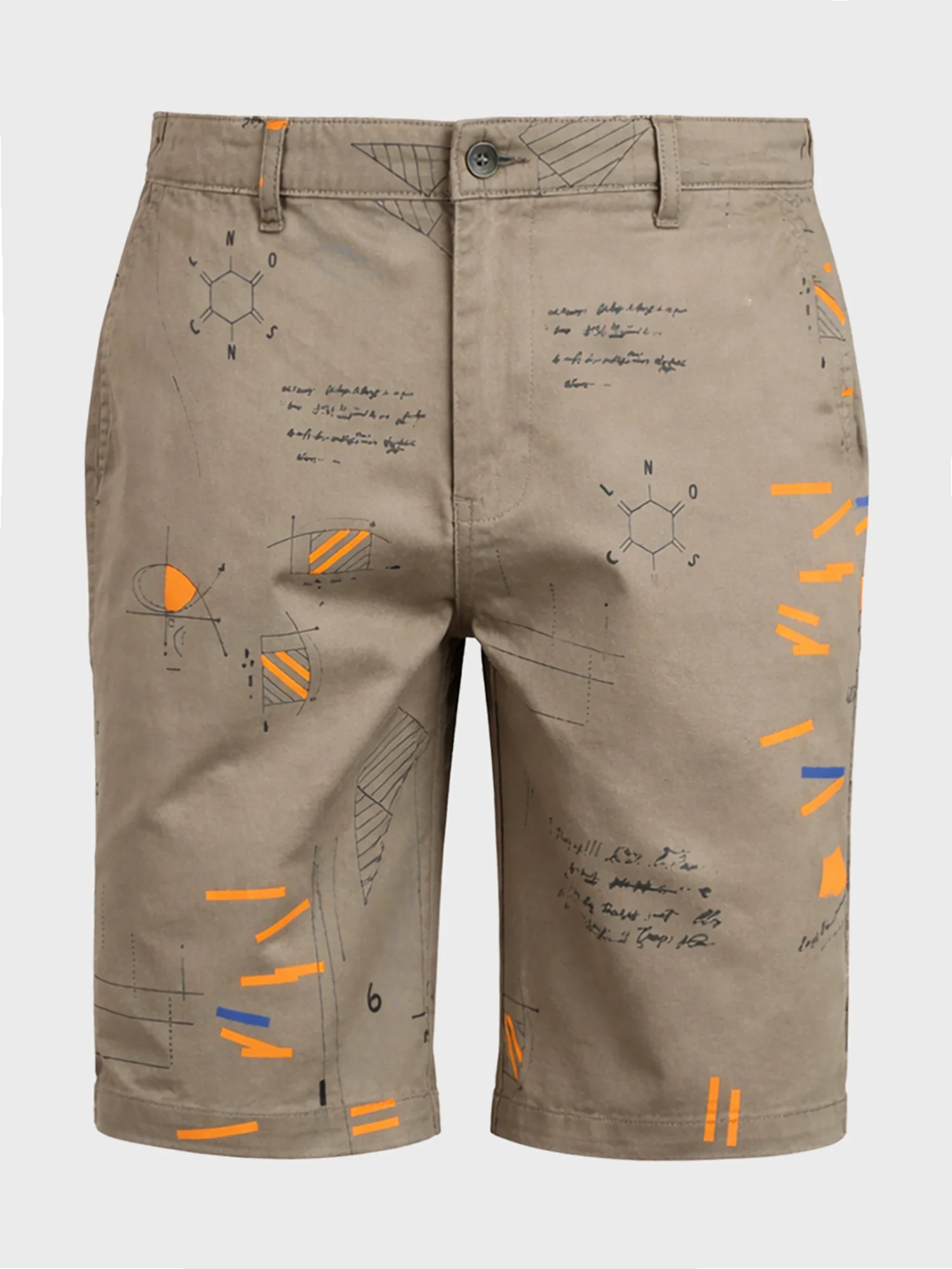 Men's Grey Slim Fit Printed Casual Shorts - Image 5