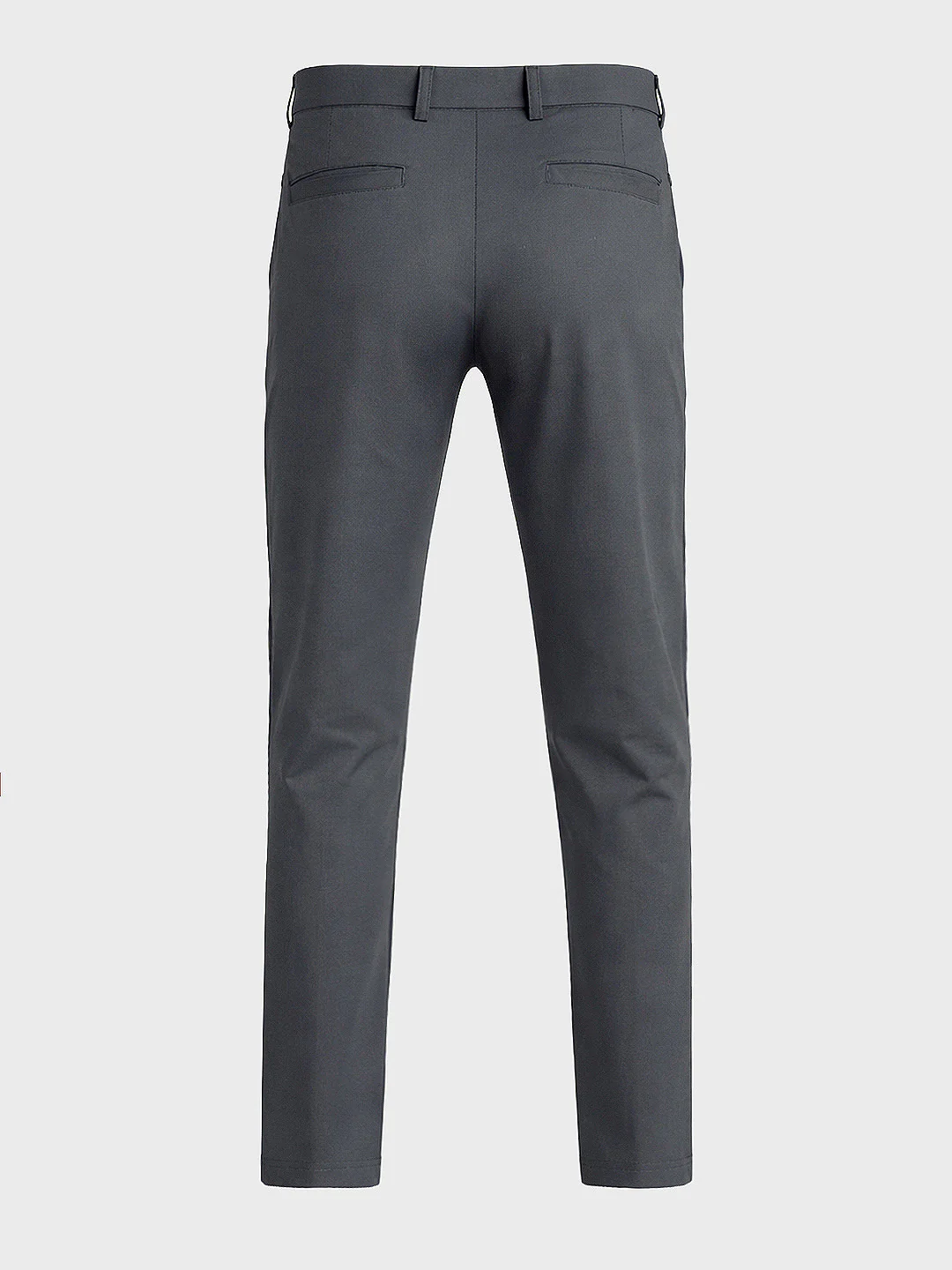 Men's Grey Slim Fit Solid Casual Chinos - Image 5