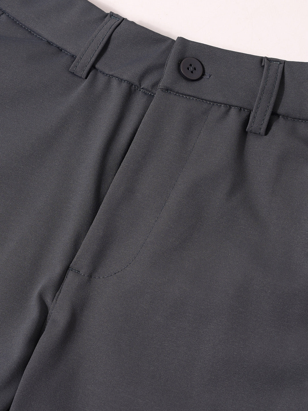 Men's Grey Slim Fit Solid Casual Chinos - Image 7