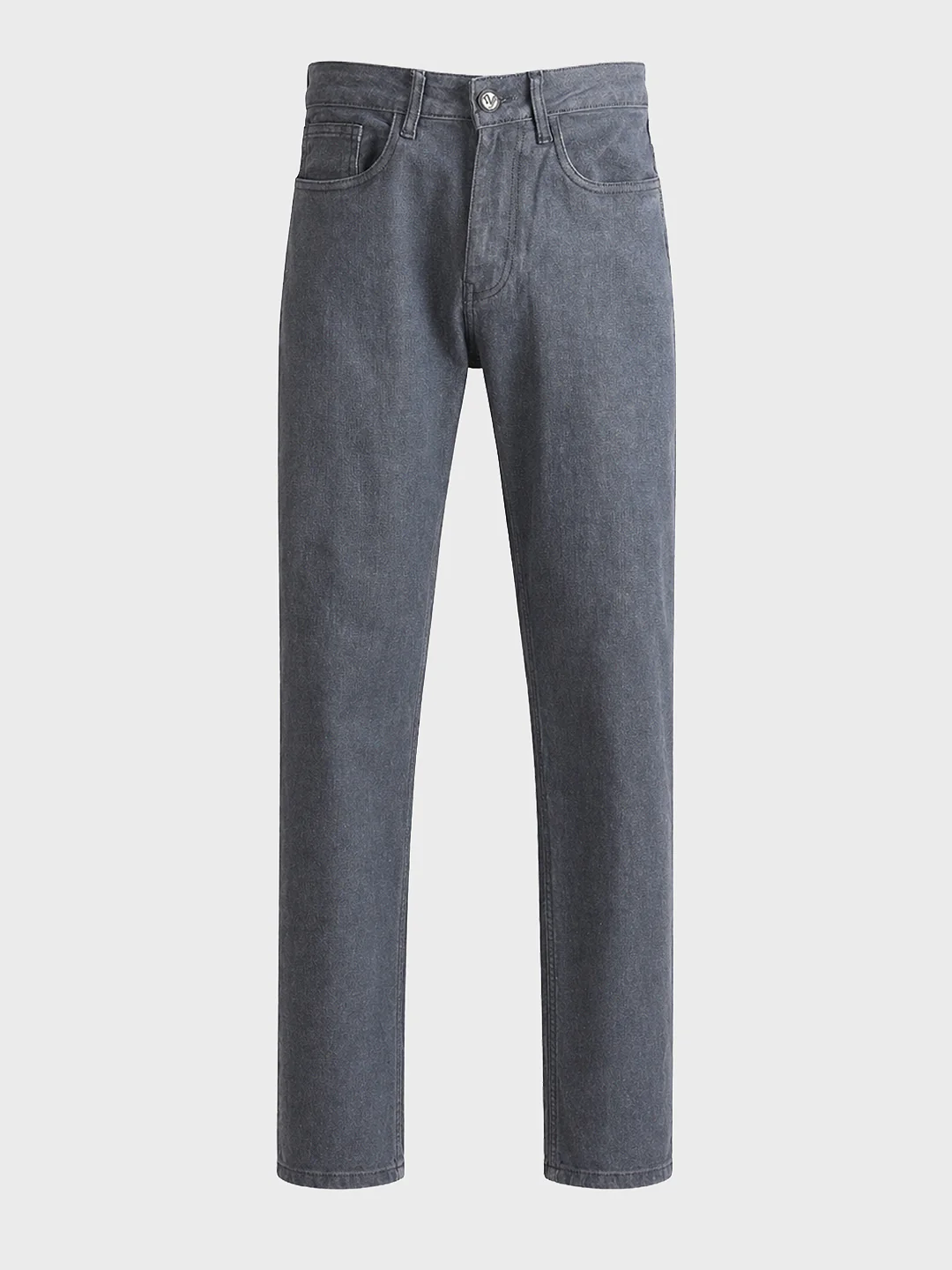 Men's Grey Slim Fit Solid Casual Jeans - Image 6