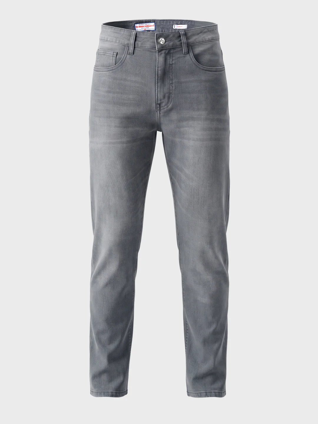 Men's Grey Slim Fit Solid Casual Jeans - Image 6