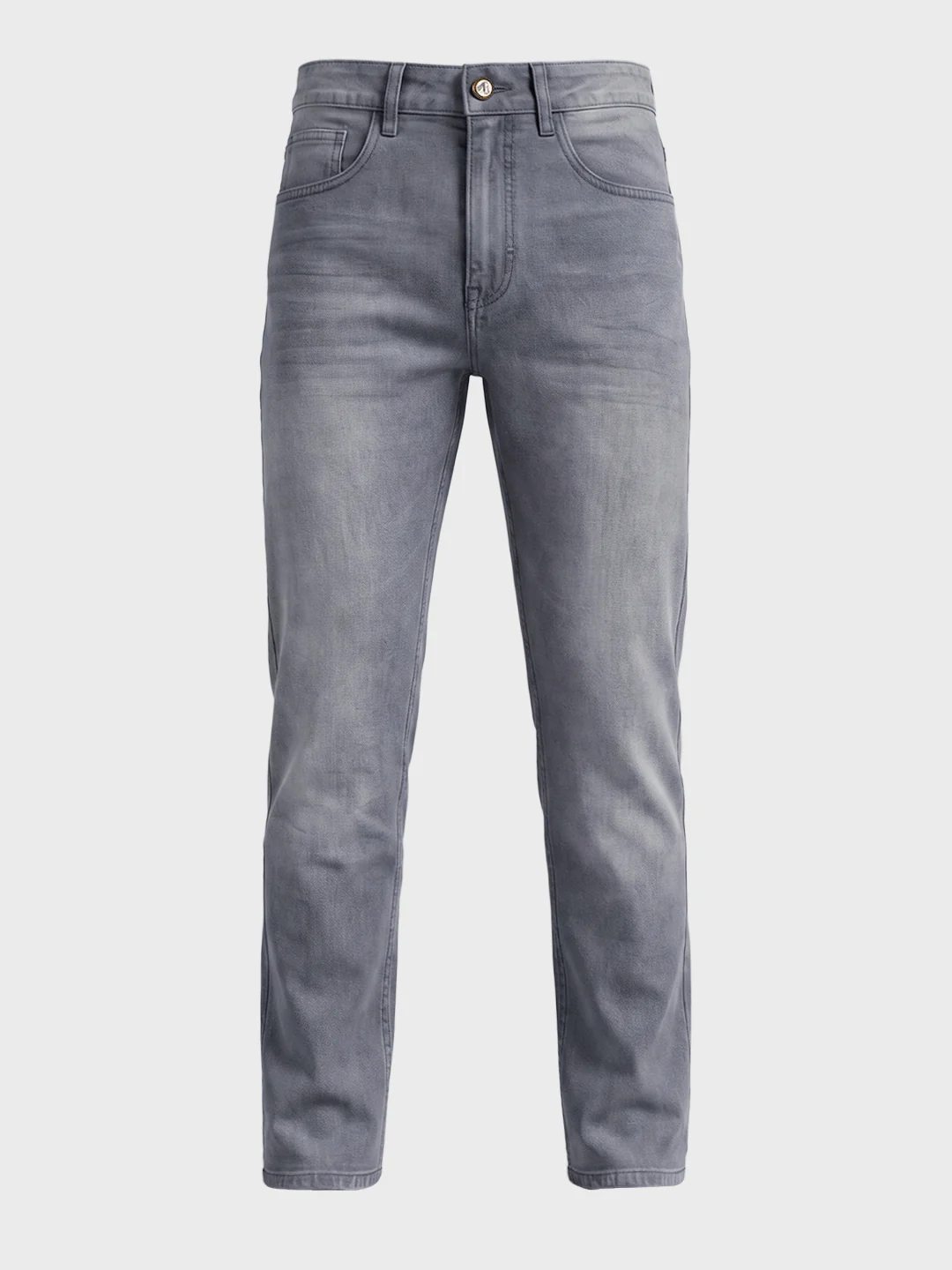Men's Grey Slim Fit Solid Casual Jeans - Image 6