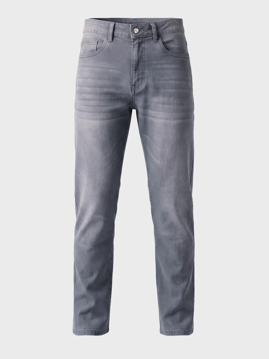 Men's Grey Slim Fit Solid Casual Jeans - Image 6