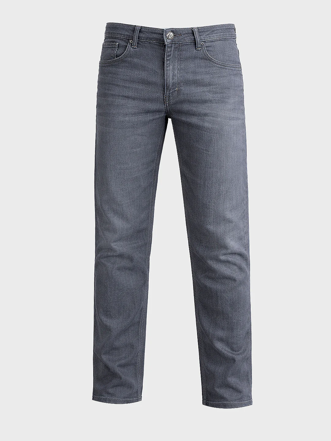 Men's Grey Slim Fit Solid Casual Jeans - Image 4