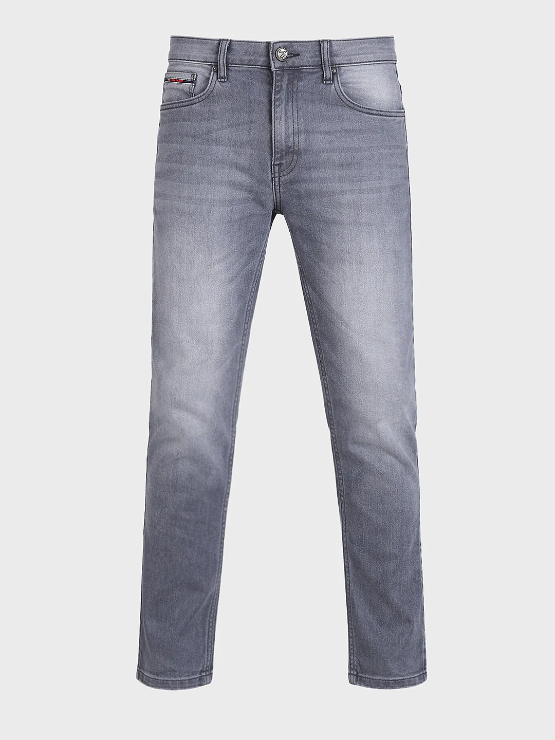 Men's Grey Slim Fit Solid Casual Jeans - Image 4