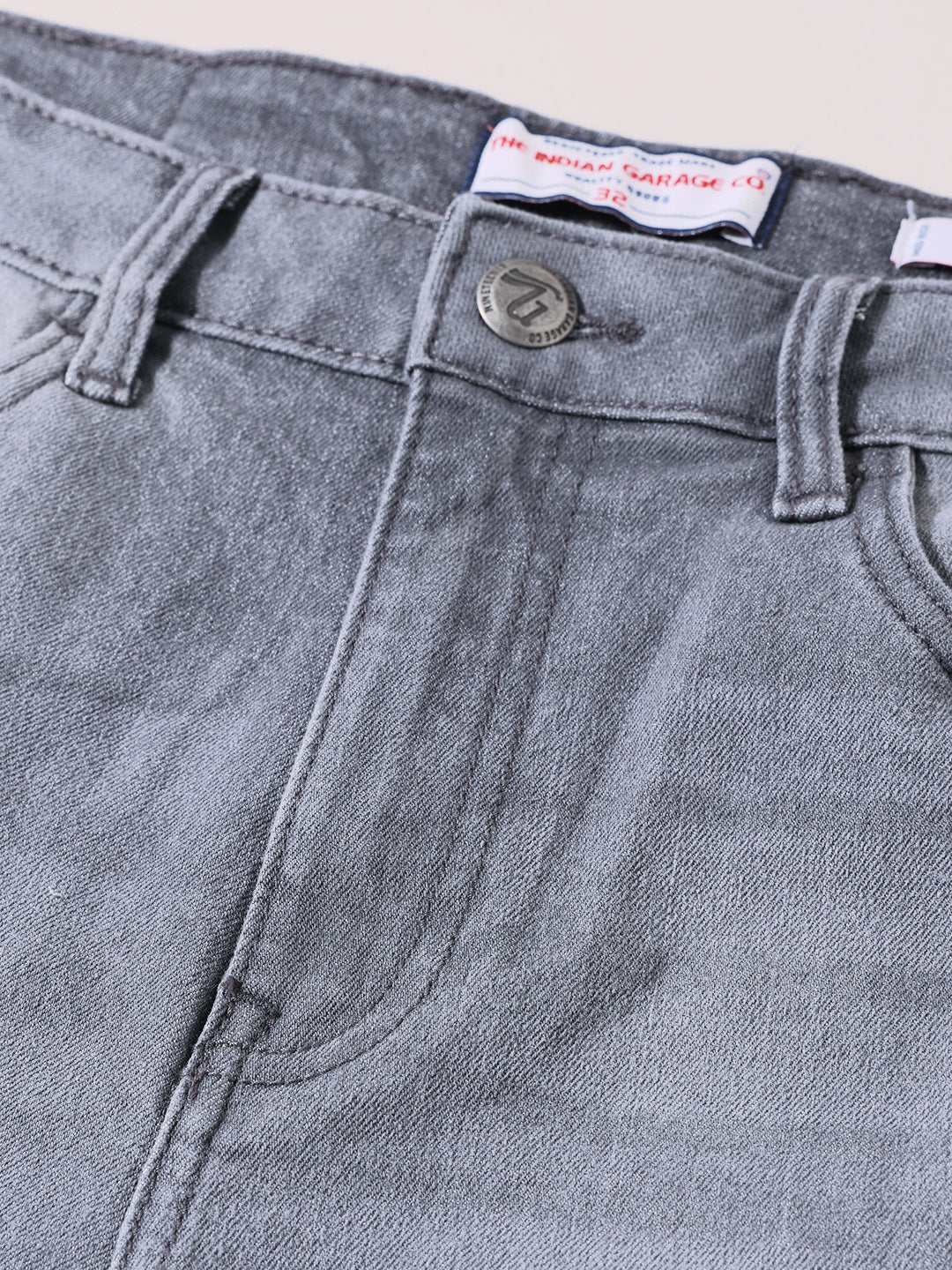 Men's Grey Slim Fit Solid Casual Jeans - Image 6