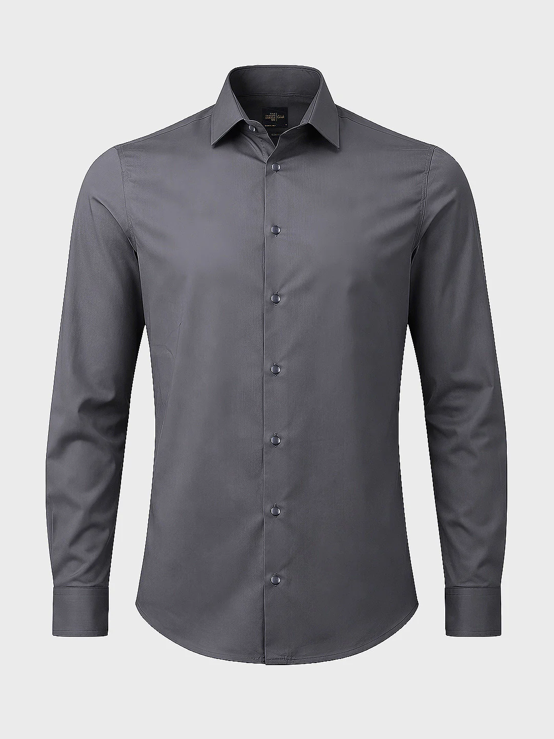 Men's Grey Slim Fit Solid Casual Shirt - Image 4