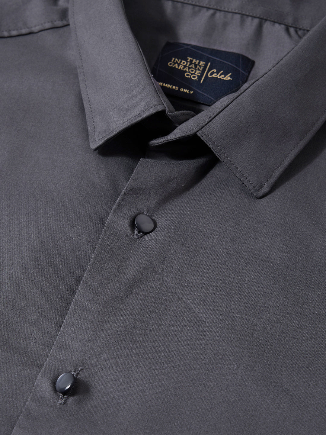 Men's Grey Slim Fit Solid Casual Shirt - Image 6