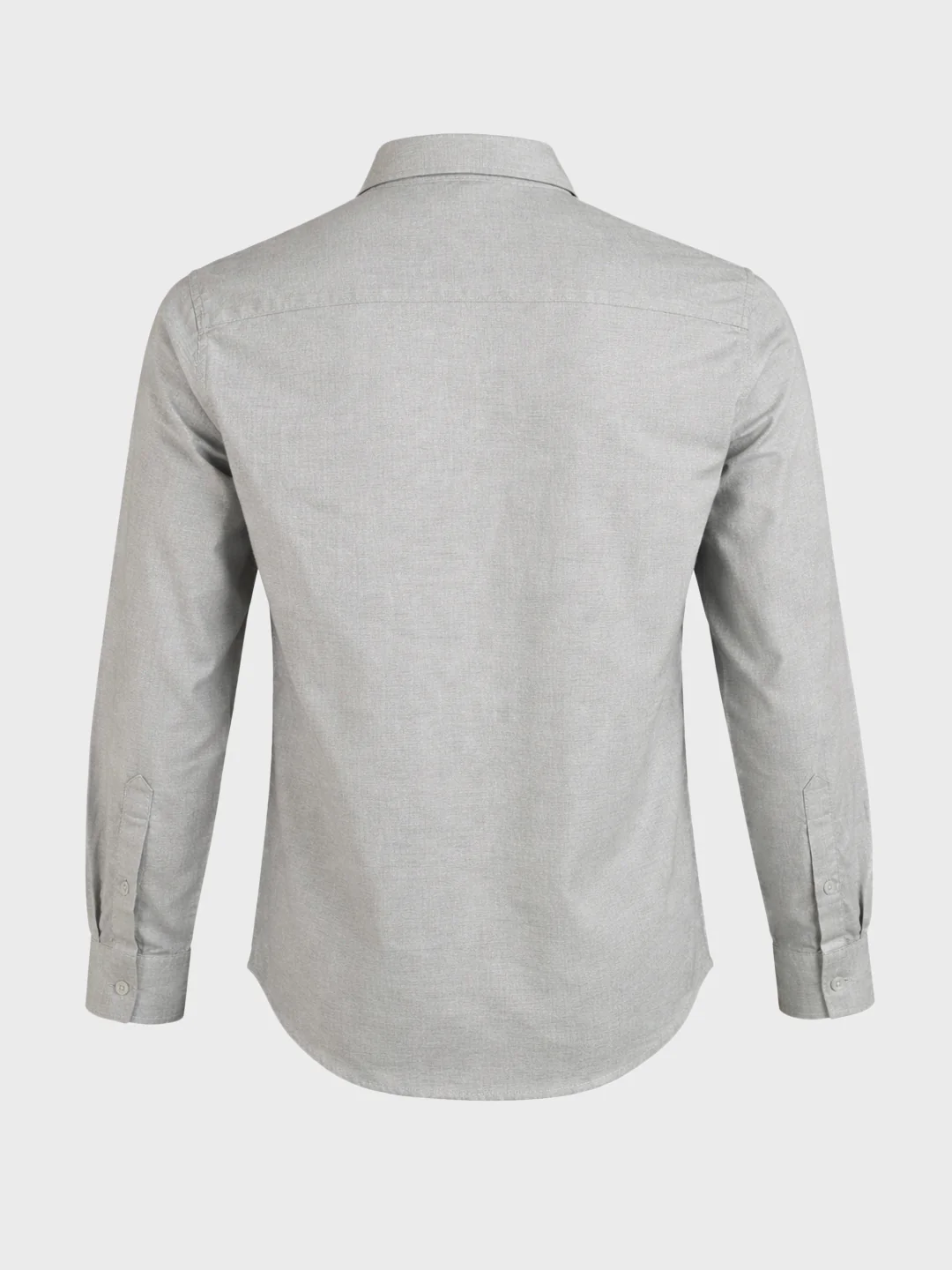 Men's Grey Slim Fit Solid Casual Shirt - Image 7