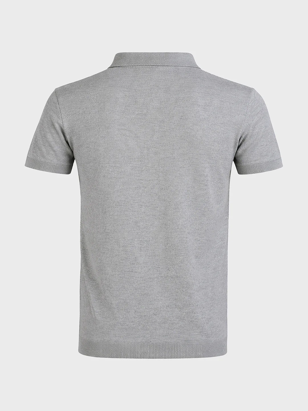 Men's Grey Slim Fit Solid Casual T-Shirt - Image 6