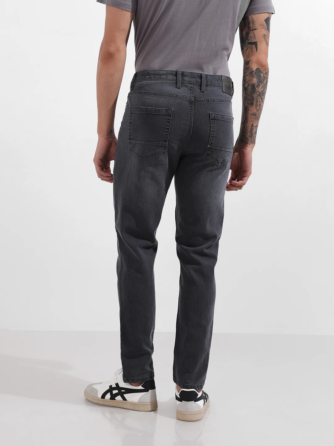Men's Grey Slim Fit Solid The Eternity Series Jeans - Image 5