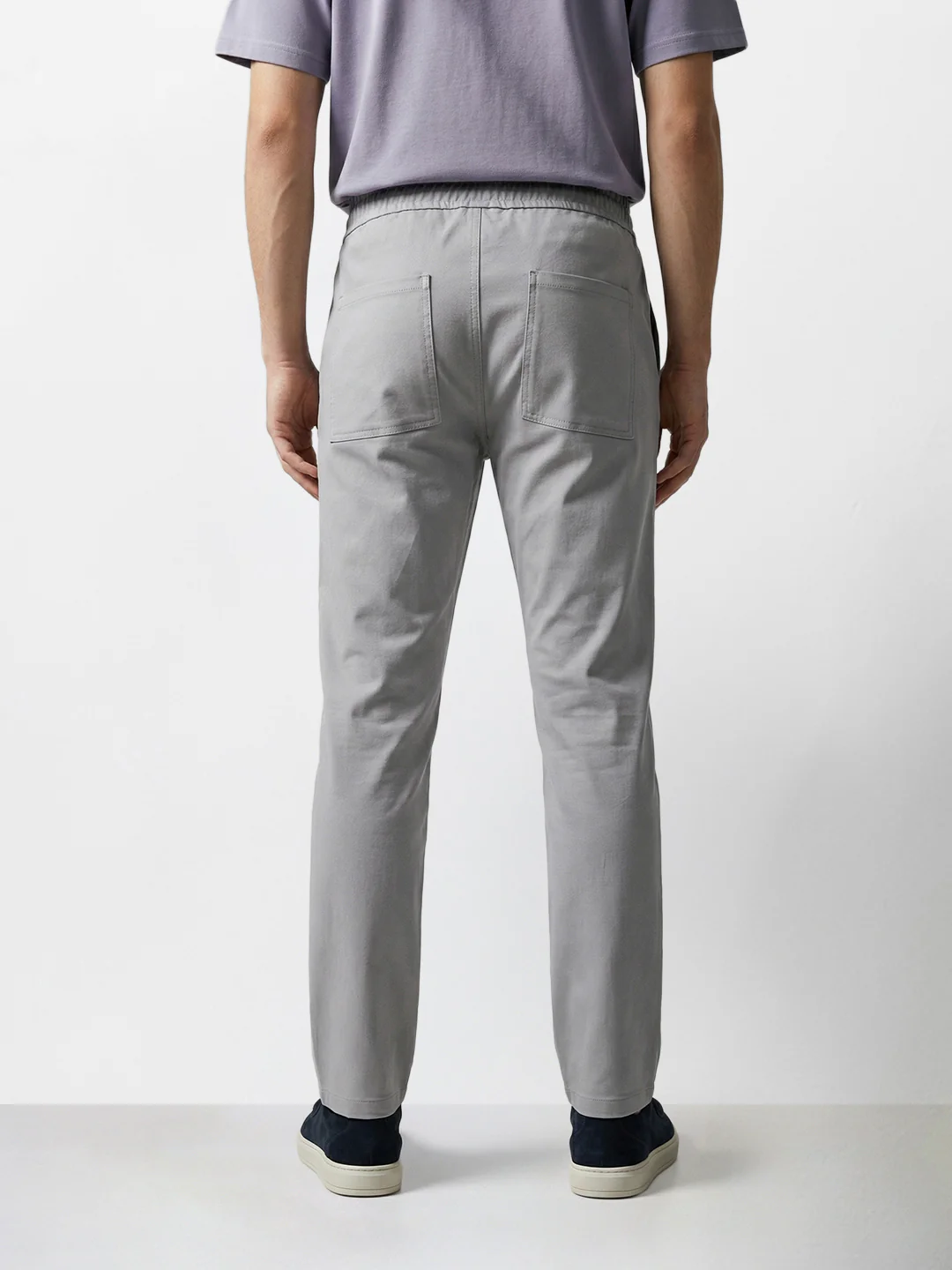 Men's Grey Slim Fit Solid Utility Cargo - Image 4