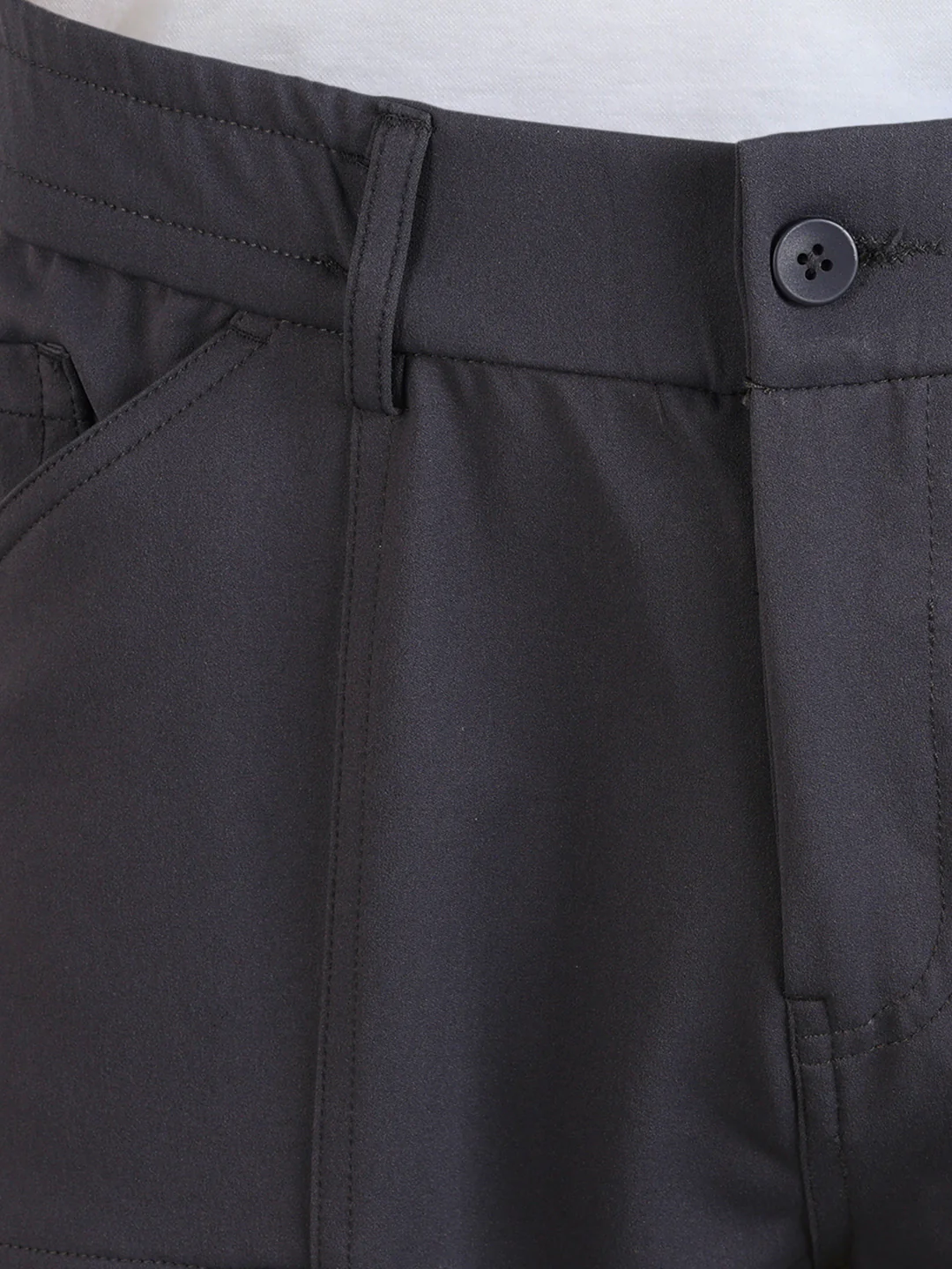 Men's Grey Slim Fit Solid Utility Cargo - Image 8