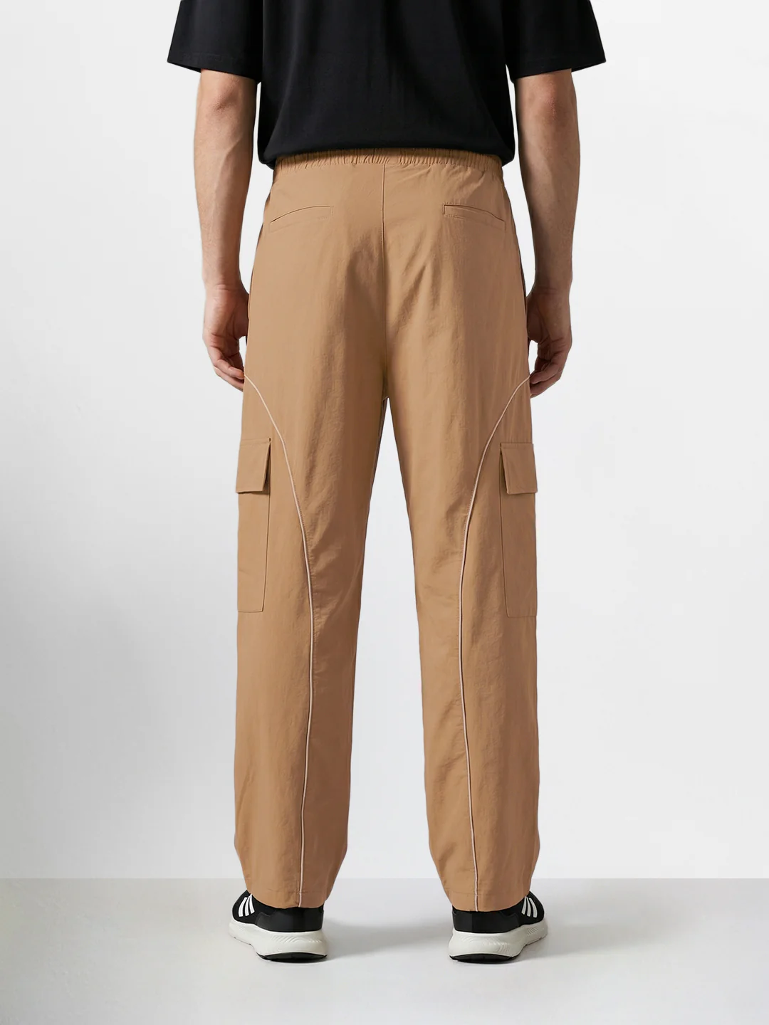 Men's Khaki Baggy Fit Solid Utility Cargo - Image 4