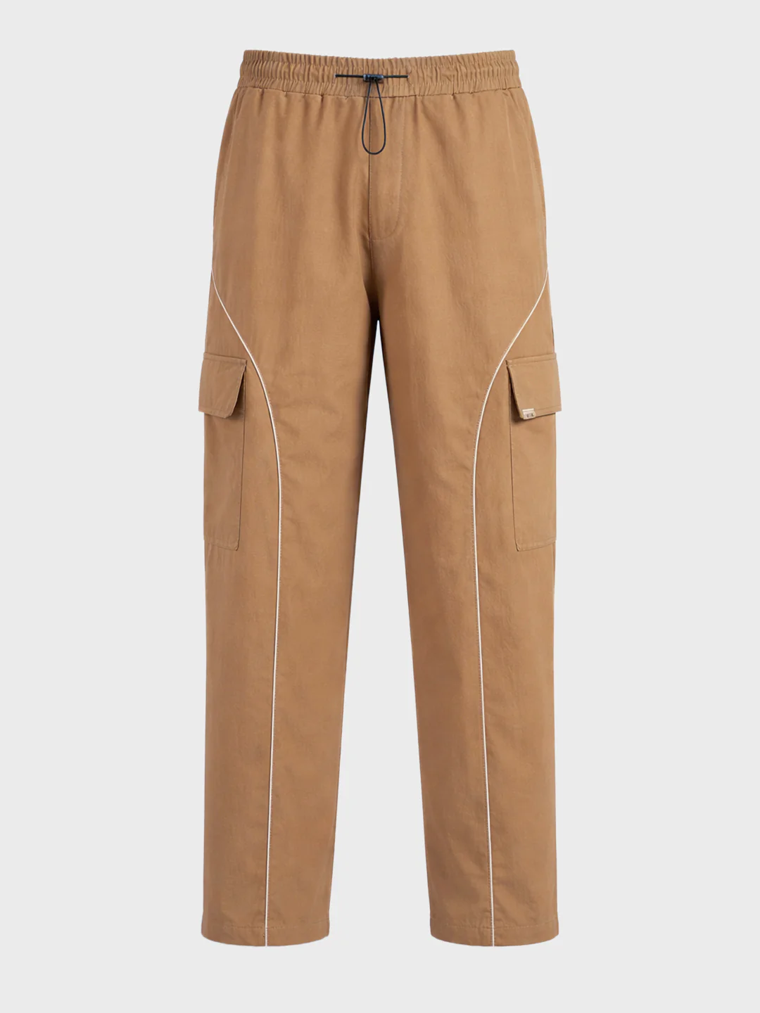 Men's Khaki Baggy Fit Solid Utility Cargo - Image 6