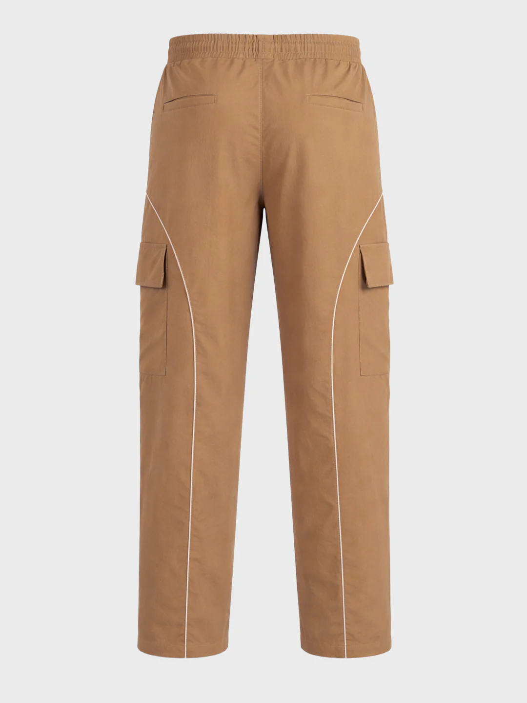 Men's Khaki Baggy Fit Solid Utility Cargo - Image 7