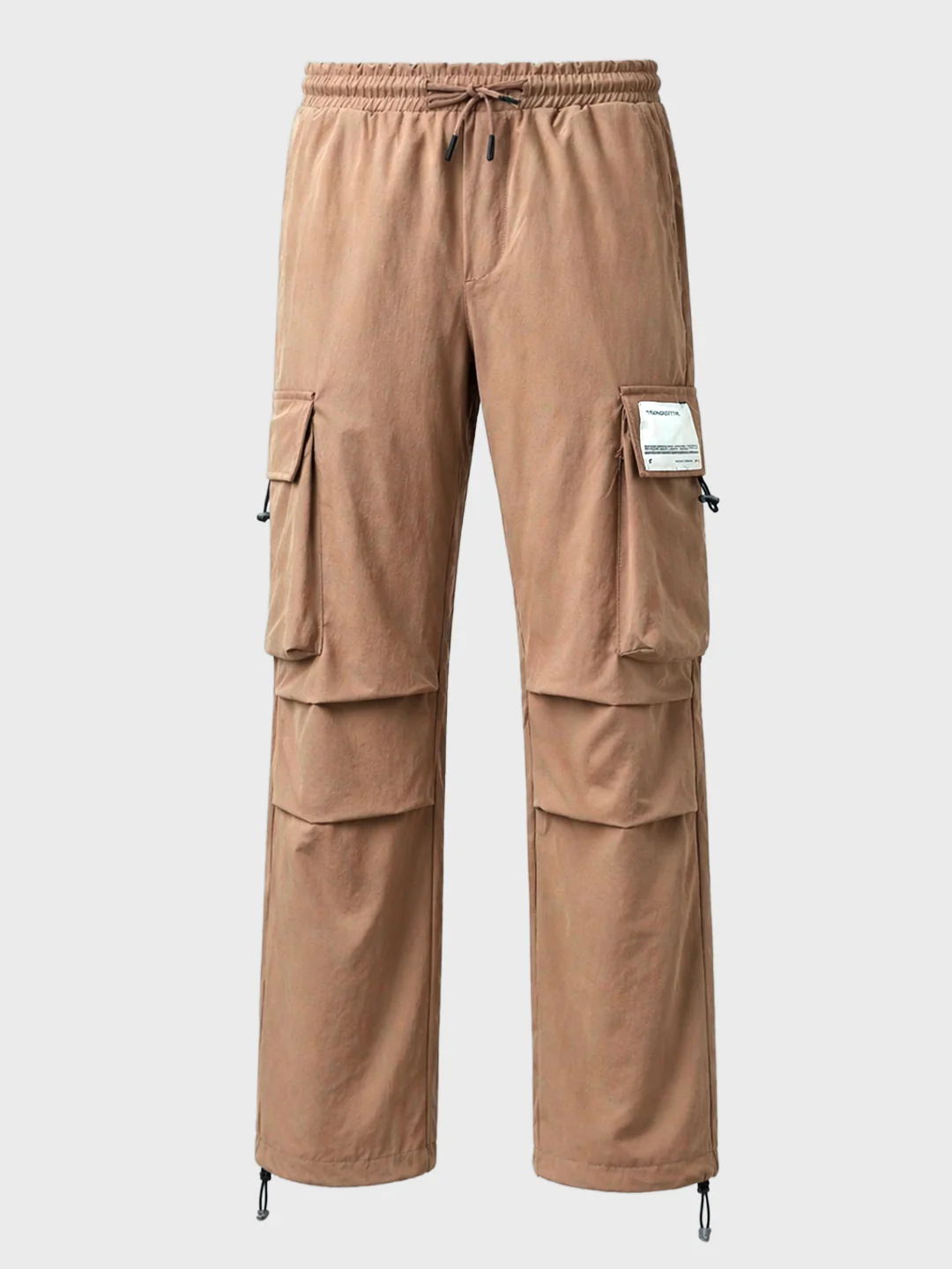 Men's Khaki Baggy Fit Solid Utility Cargo - Image 6