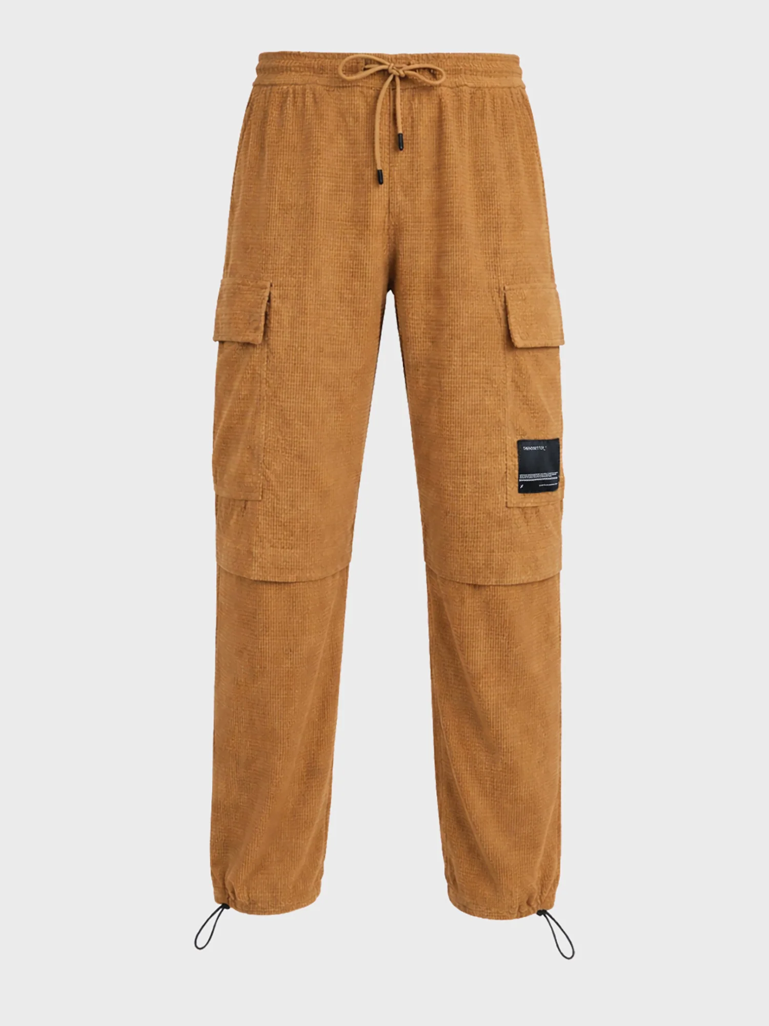 Men's Khaki Baggy Fit Textured Utility Cargo - Image 5