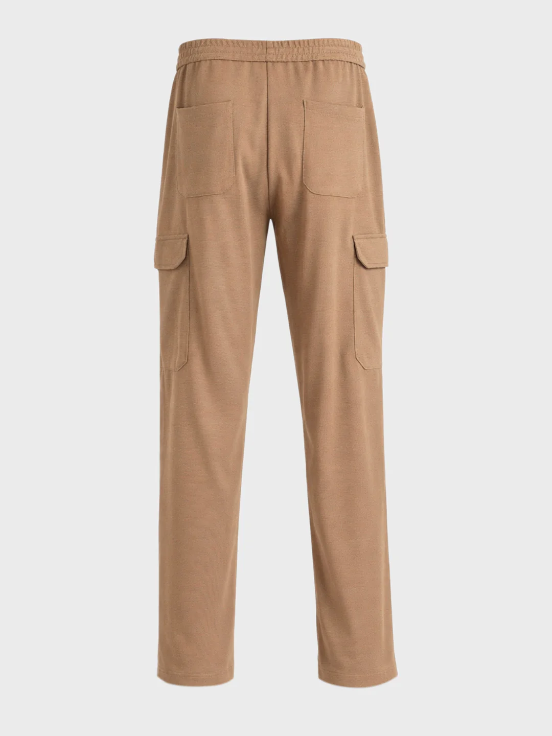 Men's Khaki Loose Fit Textured Casual Joggers - Image 5