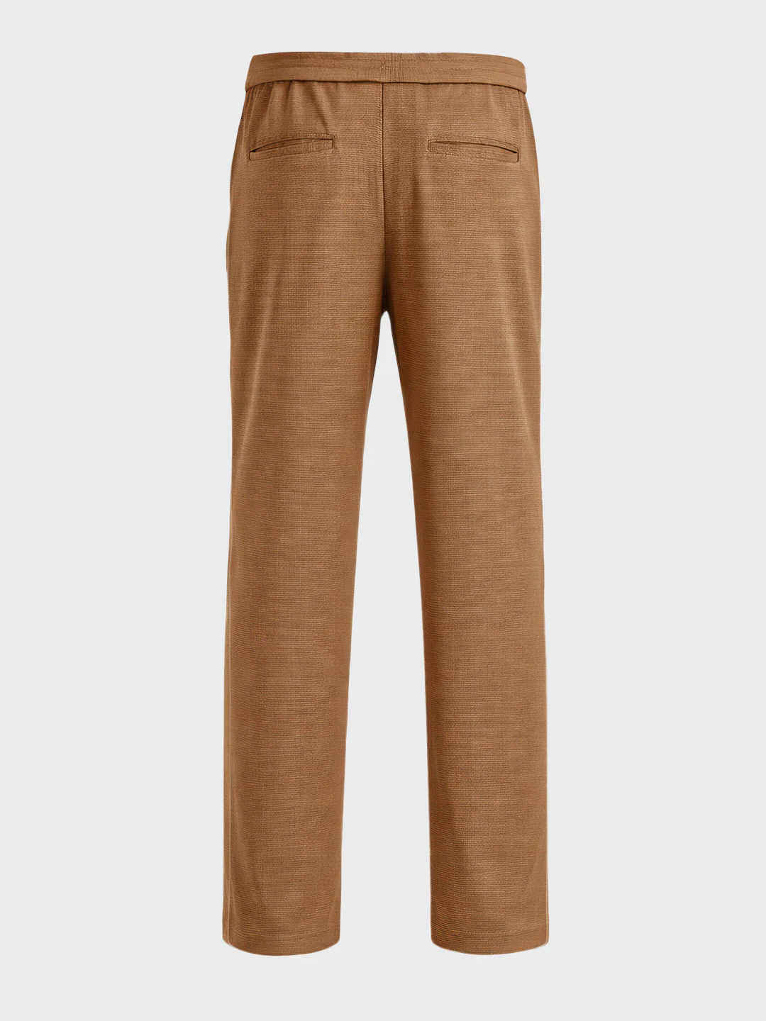 Men's Khaki Relaxed Fit Textured Casual Joggers - Image 7