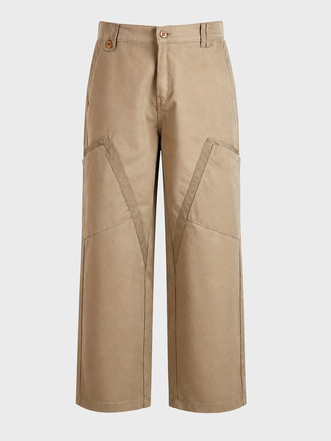 Men's Khaki Loose Fit Textured Utility Cargo - Image 7
