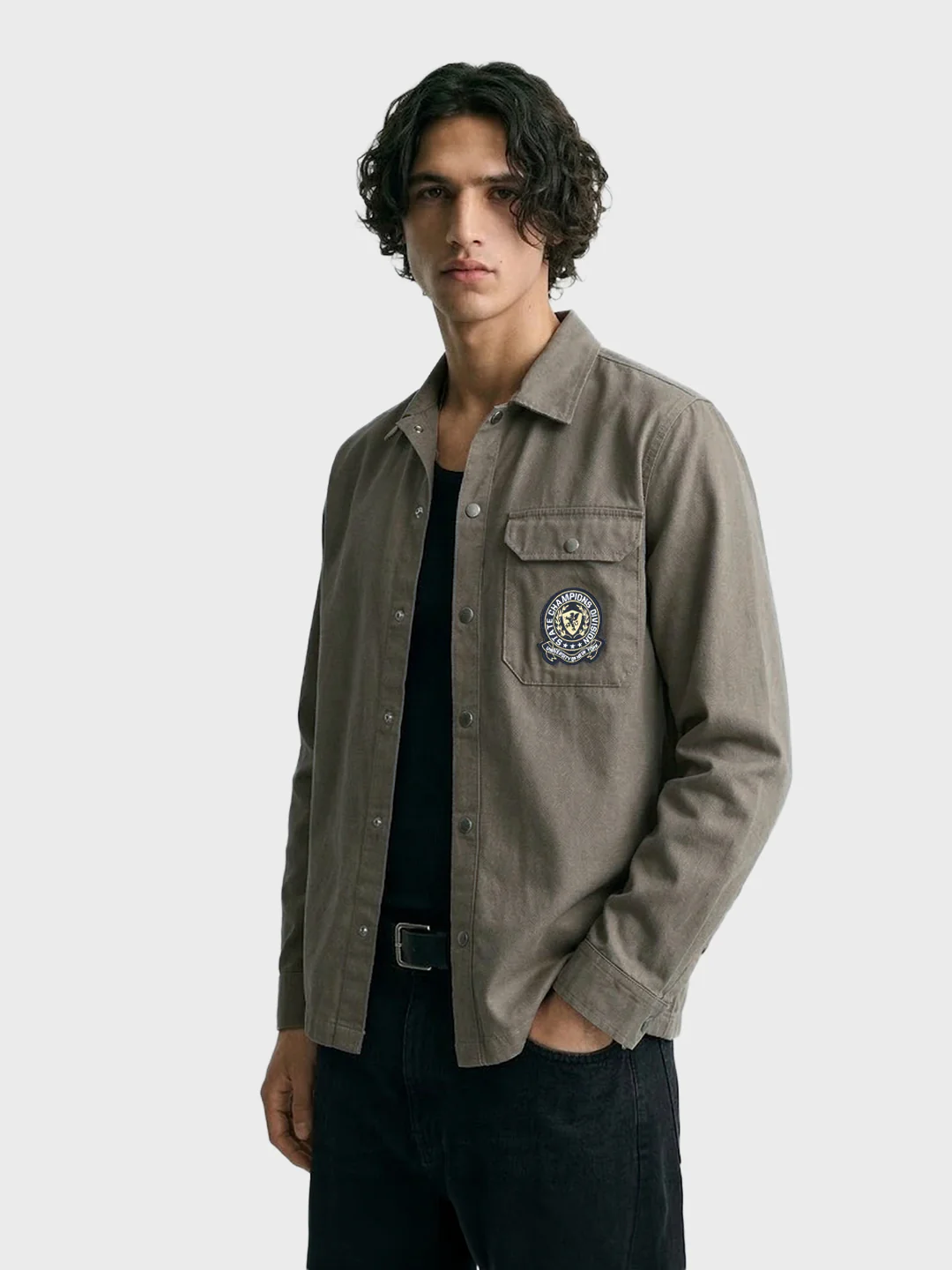 Men's Olive Regular Fit Solid Casual Shirt - Image 4