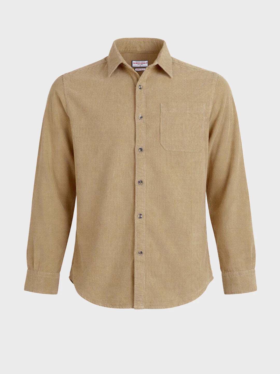 Men's Khaki Regular Fit Solid Casual Shirt - Image 5
