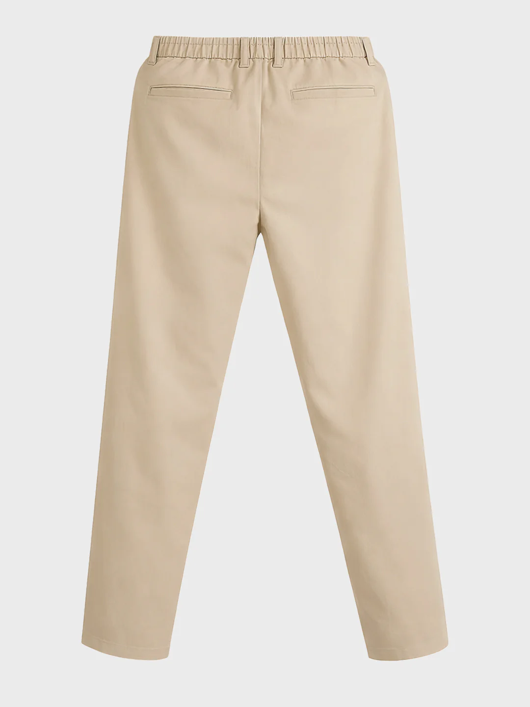 Men's Khaki Regular Fit Solid Casual Trousers - Image 6