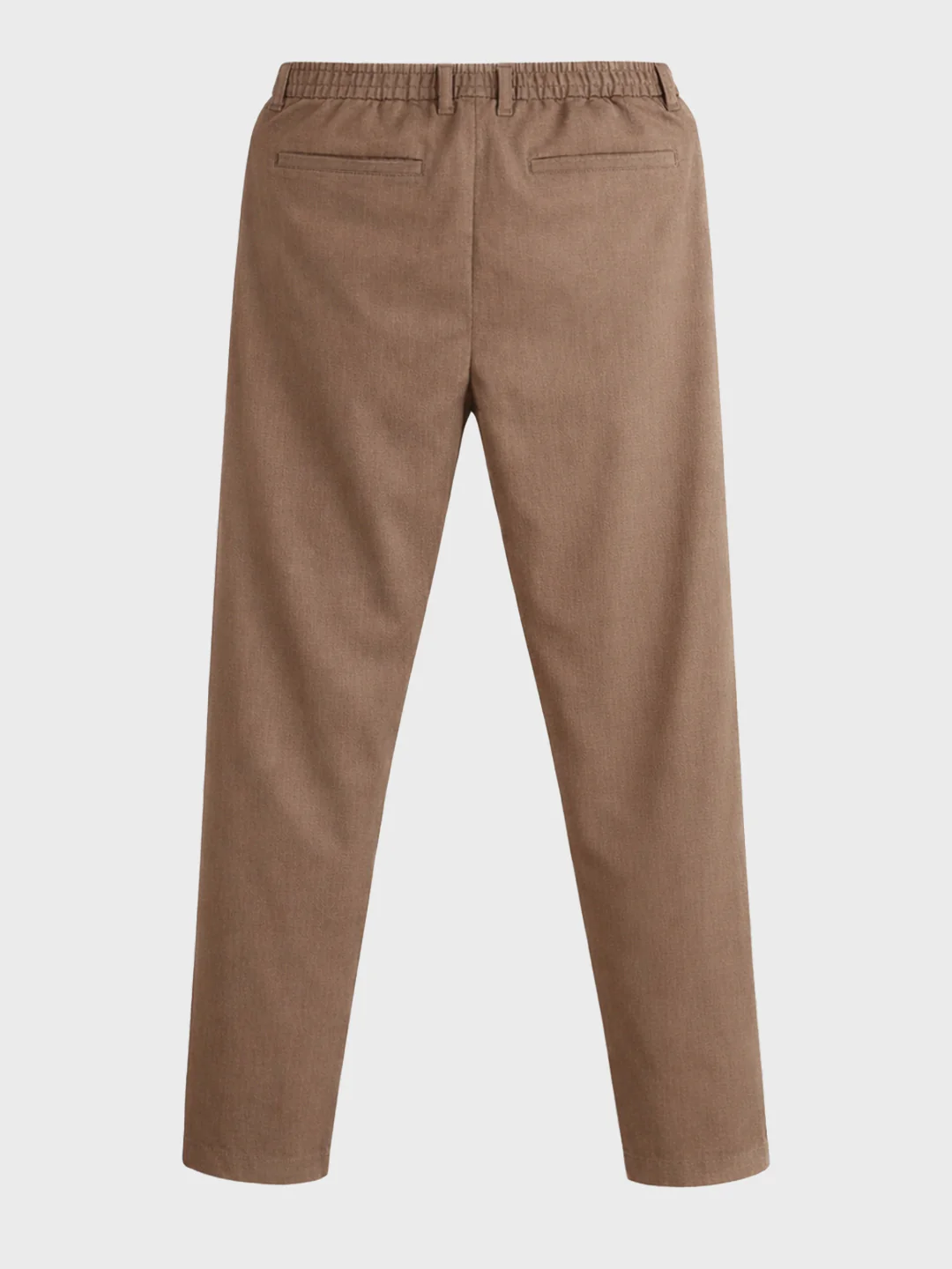 Men's Khaki Regular Fit Solid Casual Trousers - Image 6