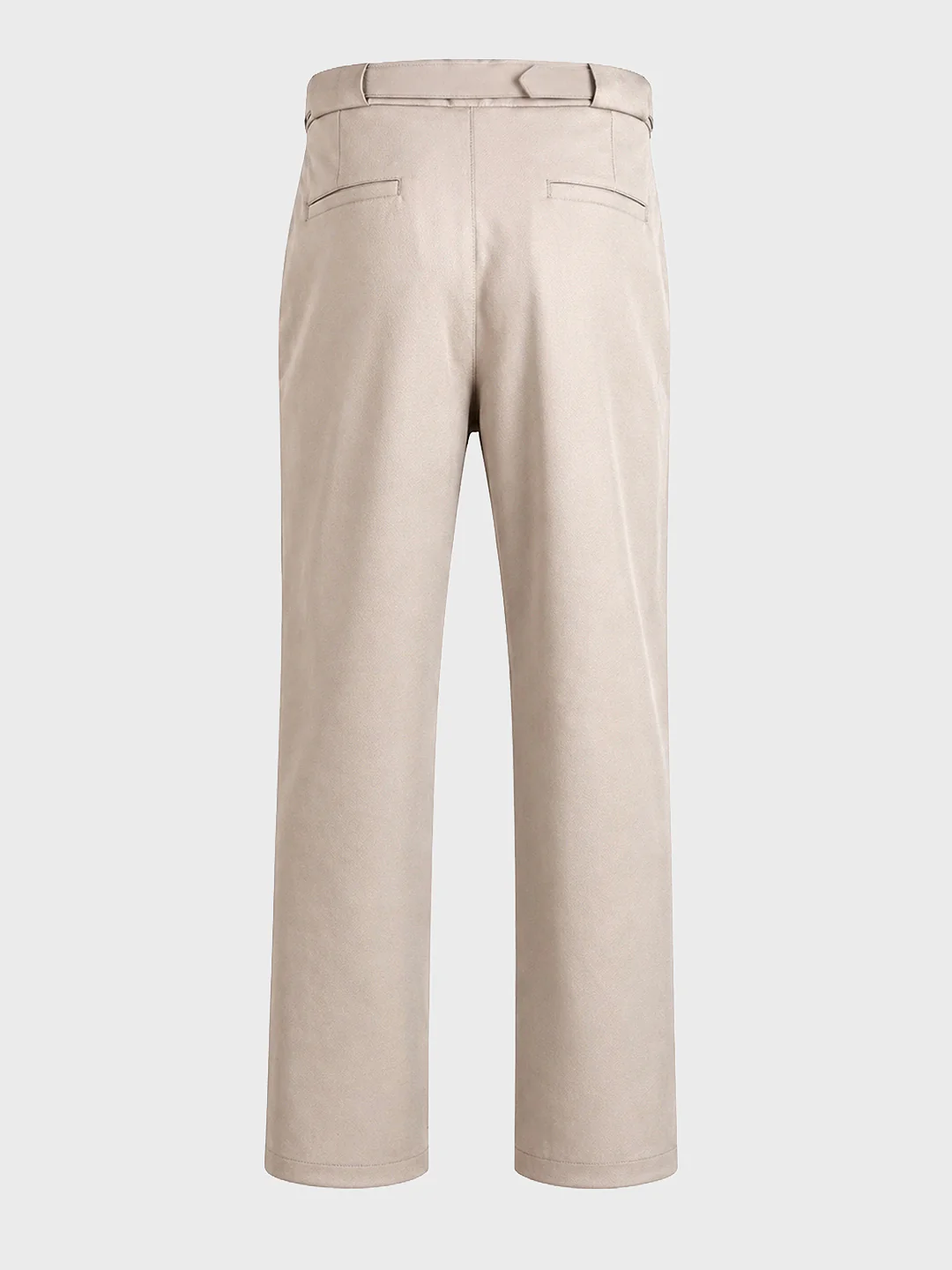 Men's Khaki Regular Fit Solid Casual Trousers - Image 8