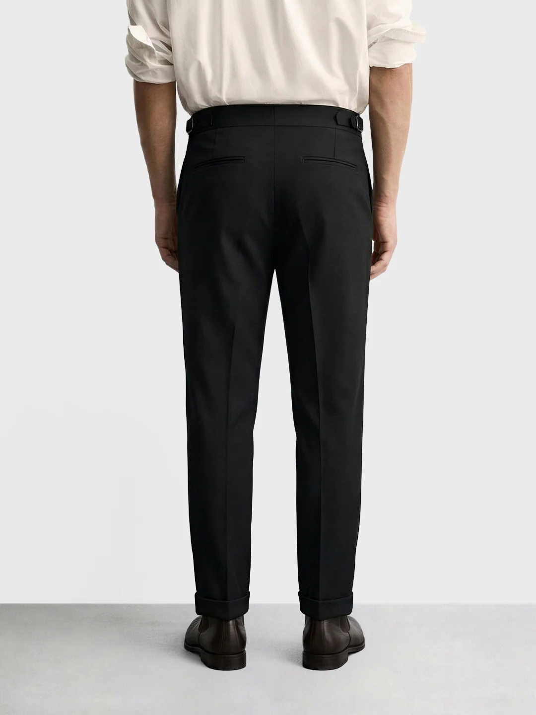 Men's Khaki Regular Fit Solid Casual Trousers - Image 4