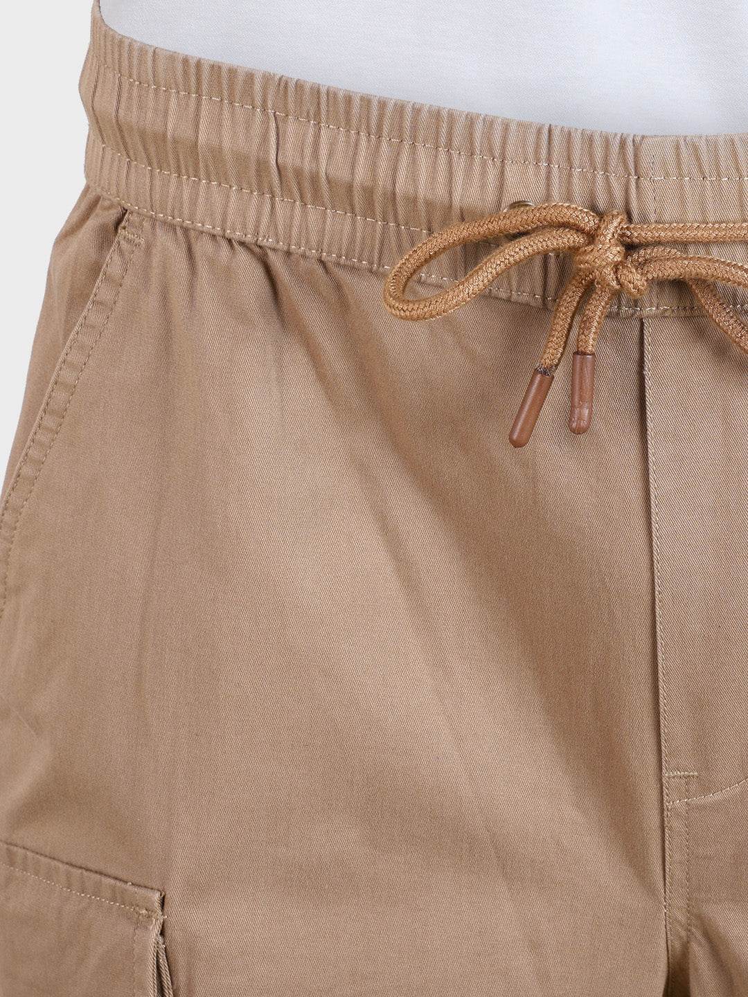 Men's Khaki Regular Fit Solid Utility Cargo - Image 8