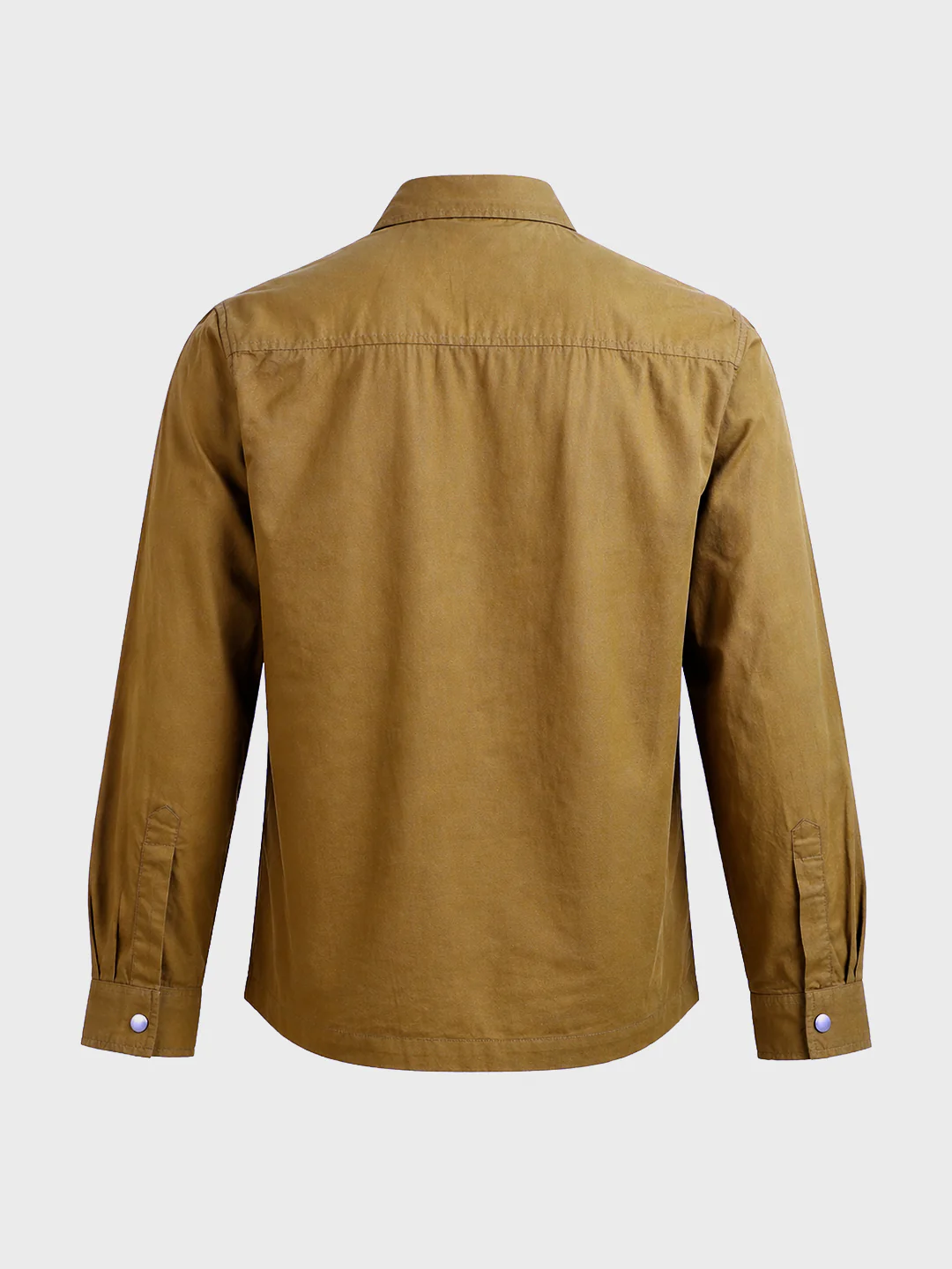 Men's Khaki Regular Fit Solid Utility Shirt - Image 6