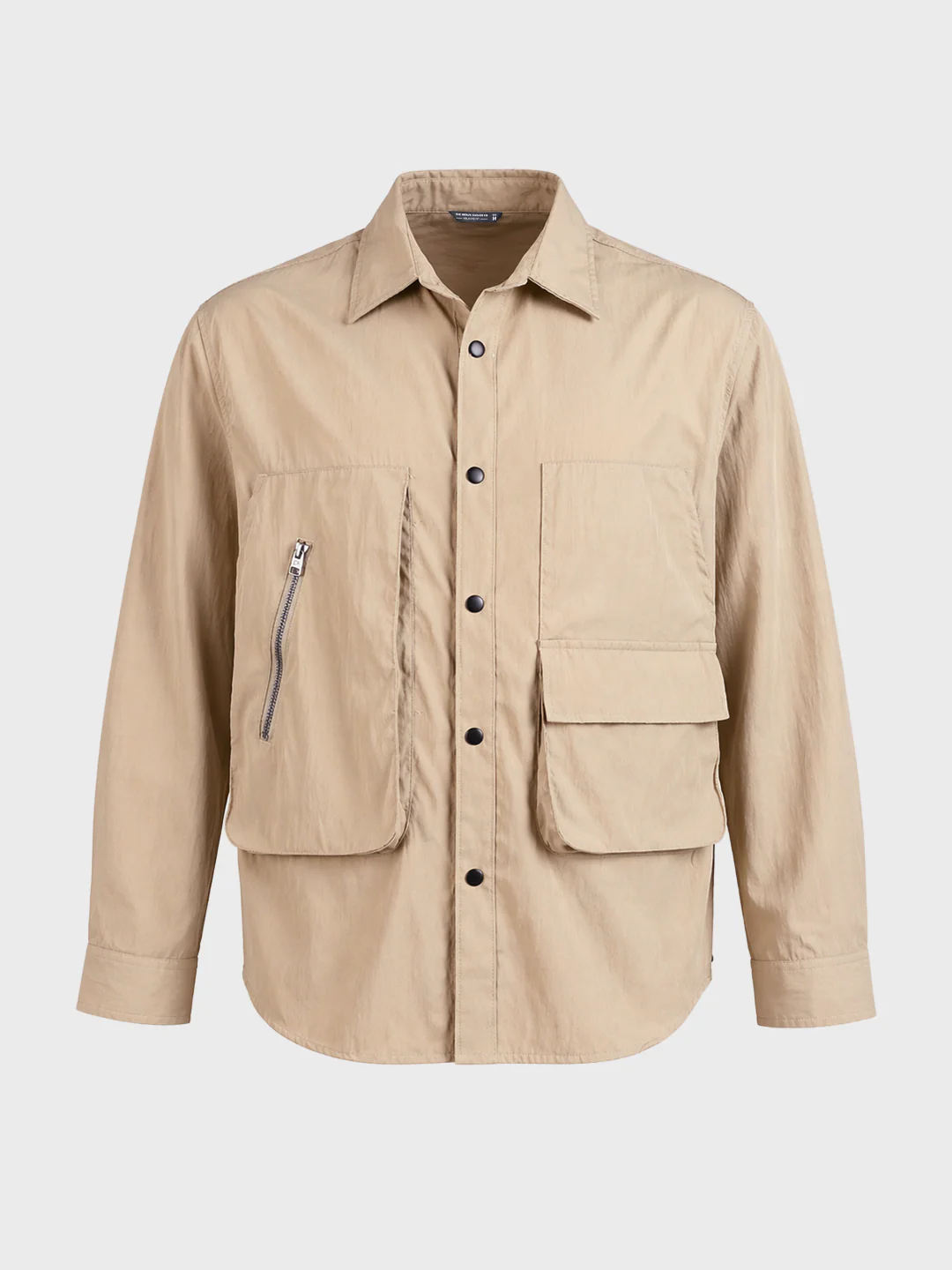 Men's Khaki Relaxed Fit Solid Casual Shirts - Image 6