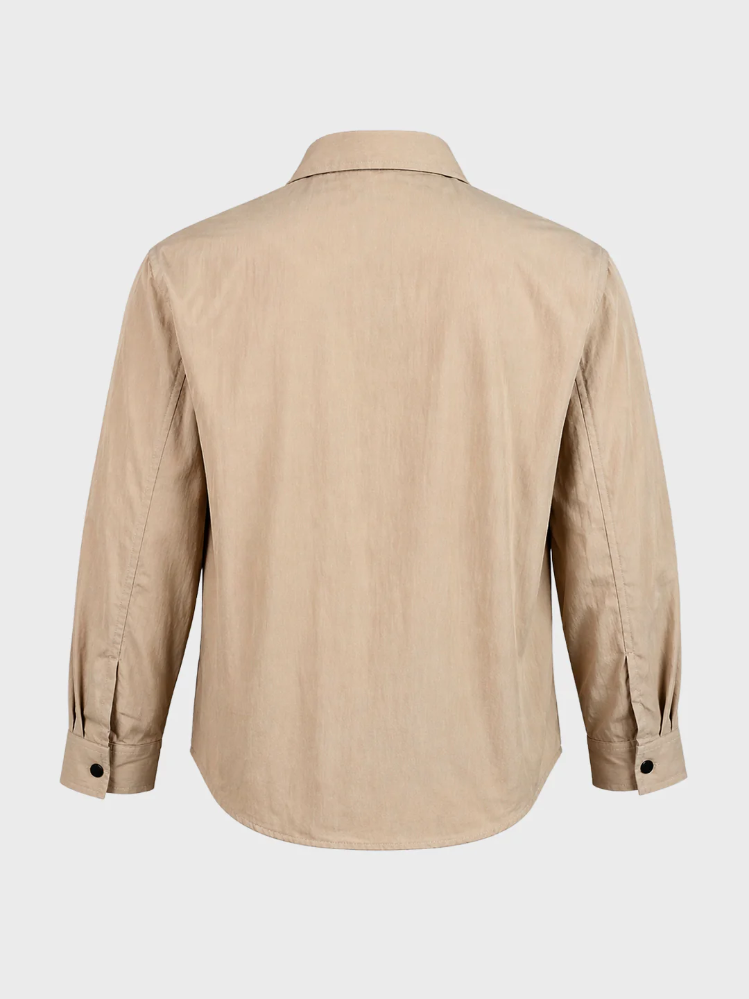 Men's Khaki Relaxed Fit Solid Casual Shirts - Image 7