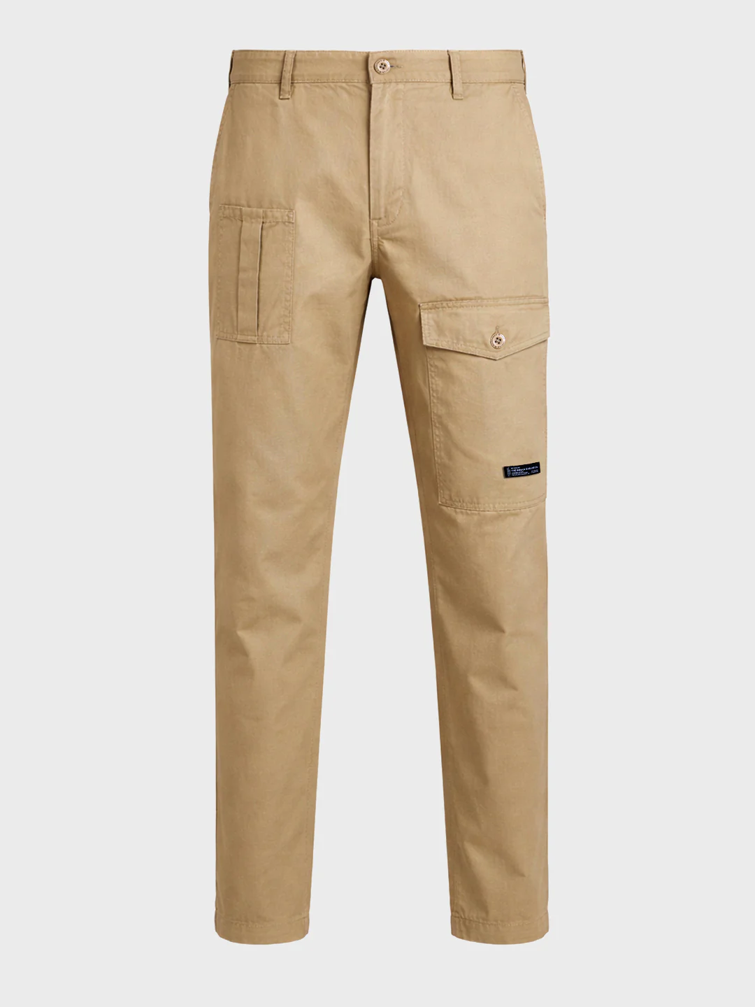 Men's Khaki Relaxed Fit Solid Casual Trousers - Image 6