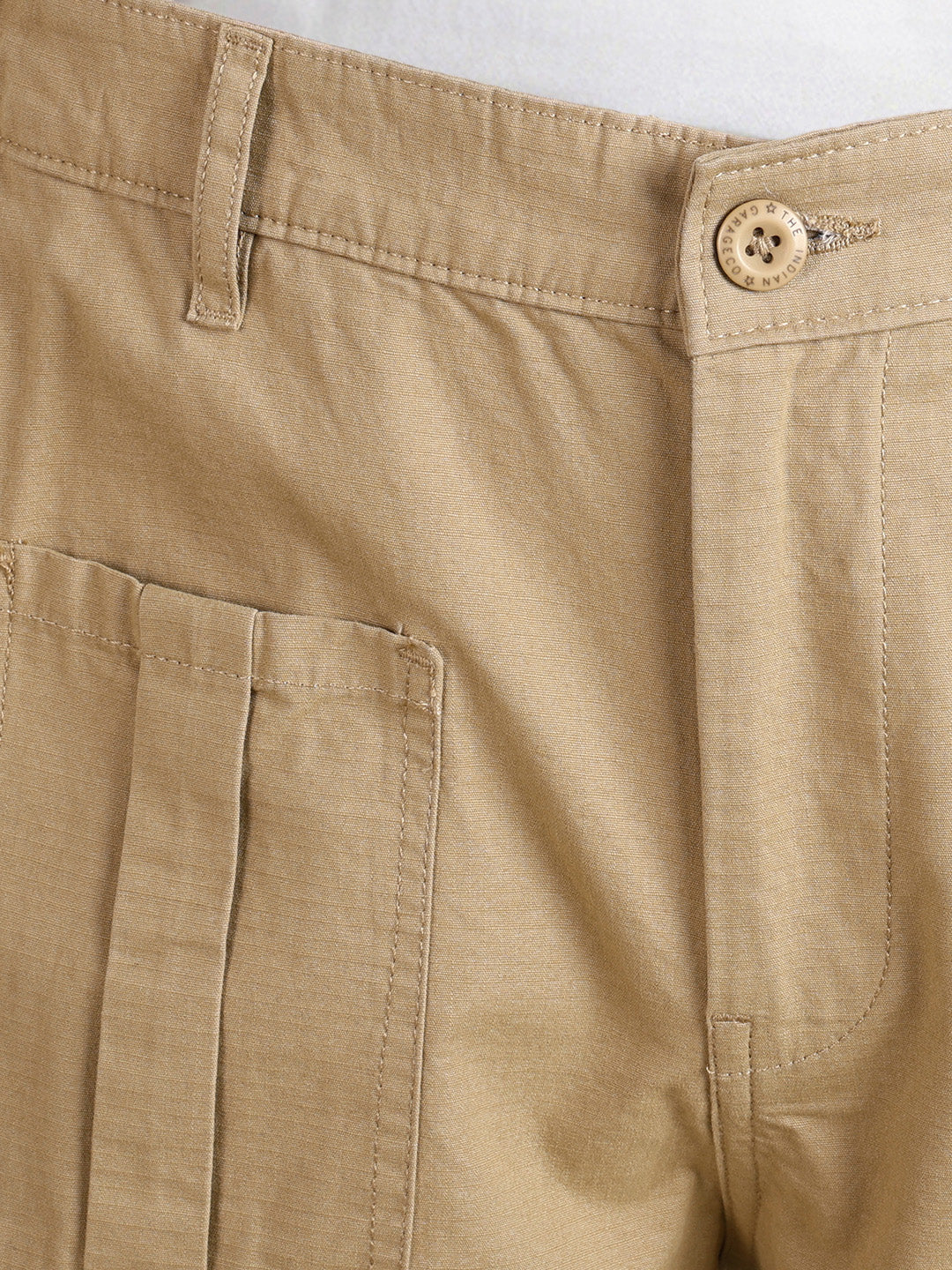 Men's Khaki Relaxed Fit Solid Casual Trousers - Image 8