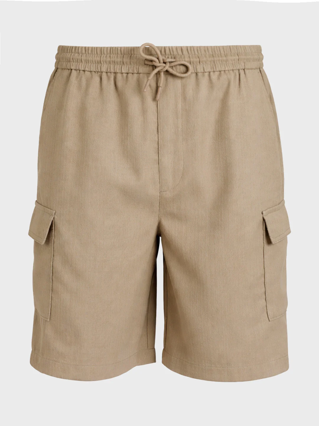 Men's Khaki Relaxed Fit Solid Resort Wear Shorts - Image 4