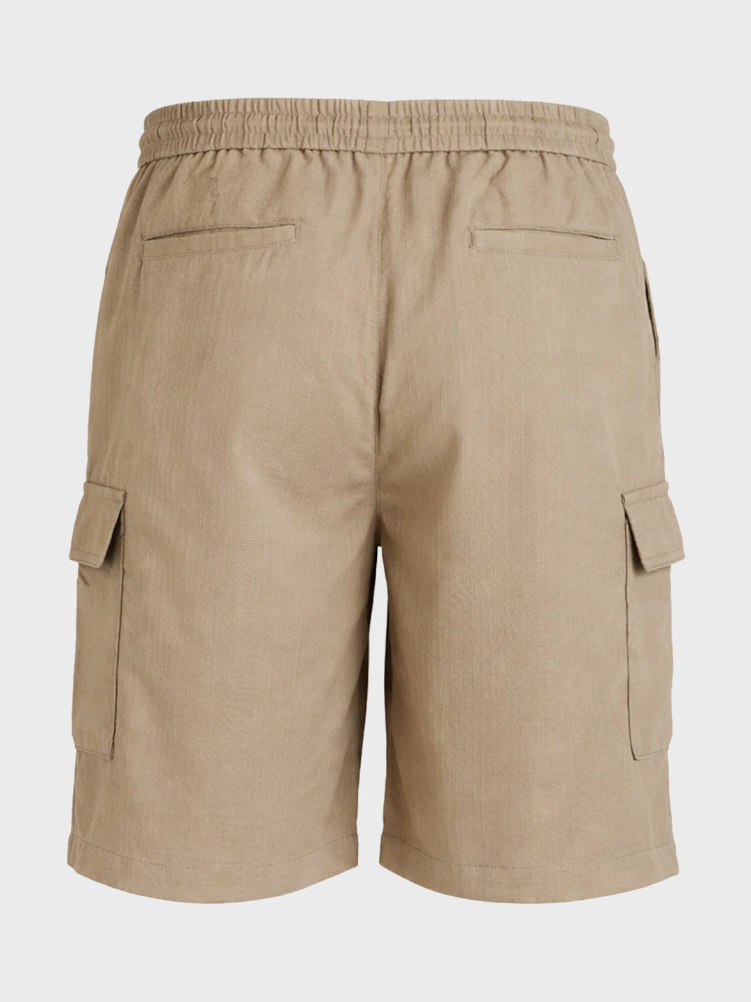 Men's Khaki Relaxed Fit Solid Resort Wear Shorts - Image 5