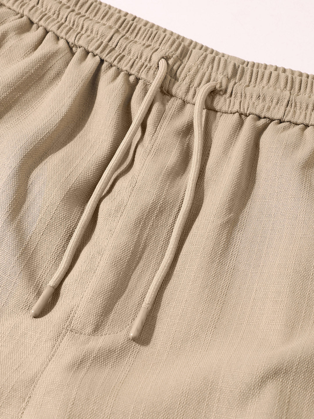 Men's Khaki Relaxed Fit Solid Resort Wear Shorts - Image 6