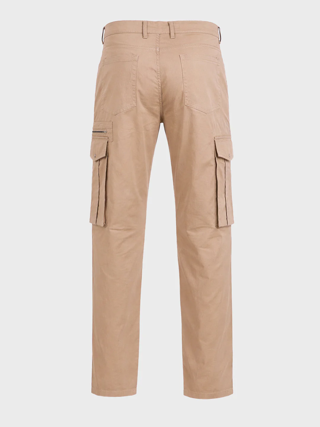 Men's Khaki Relaxed Fit Solid Utility Cargo - Image 7