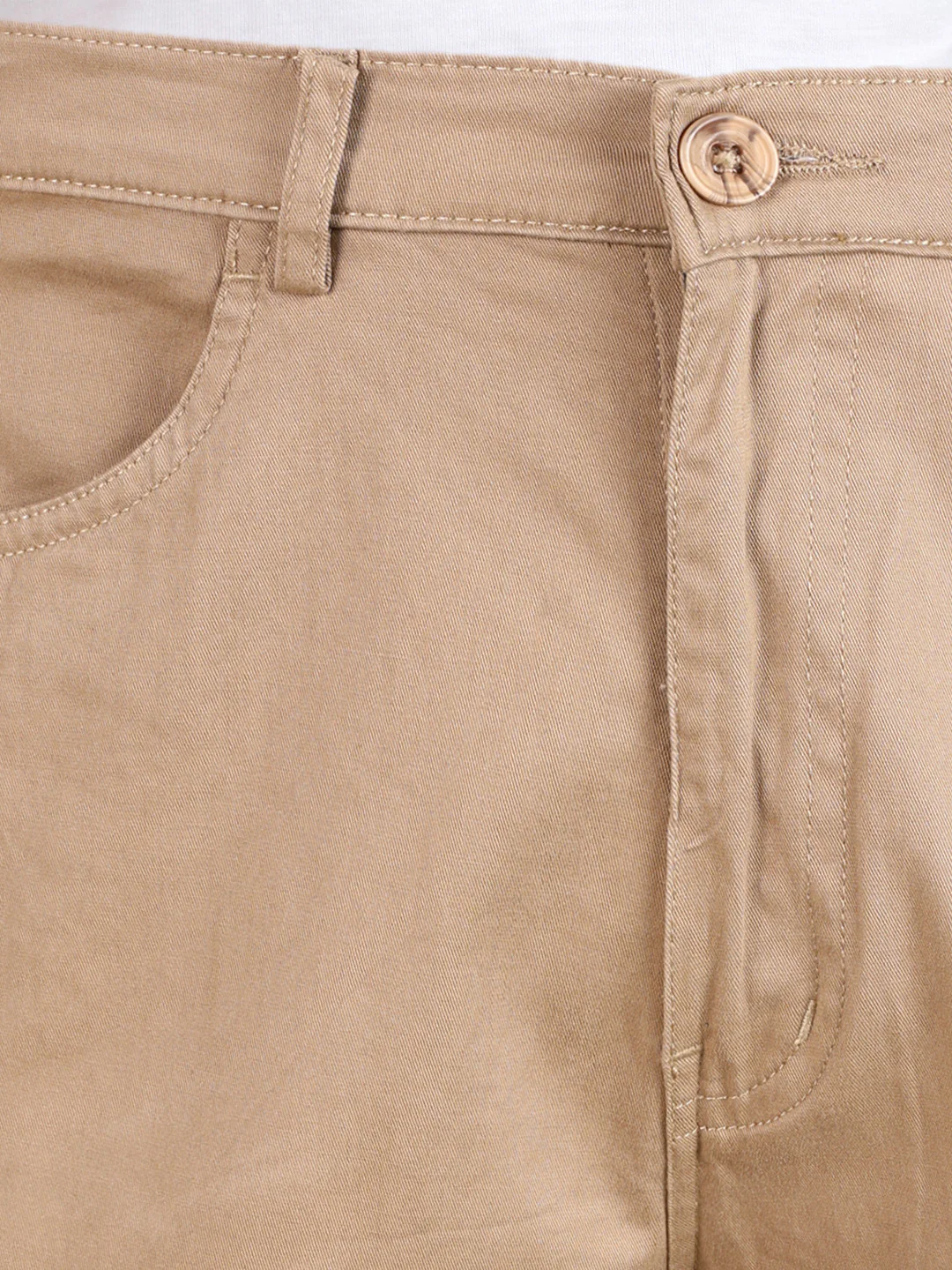 Men's Khaki Relaxed Fit Solid Utility Cargo - Image 8