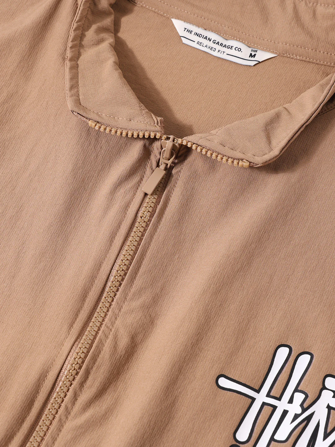 Men's Khaki Relaxed Fit Solid Utility Jacket - Image 5
